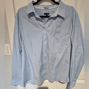 Talbots Light Blue Striped Button Down Shirt size 20